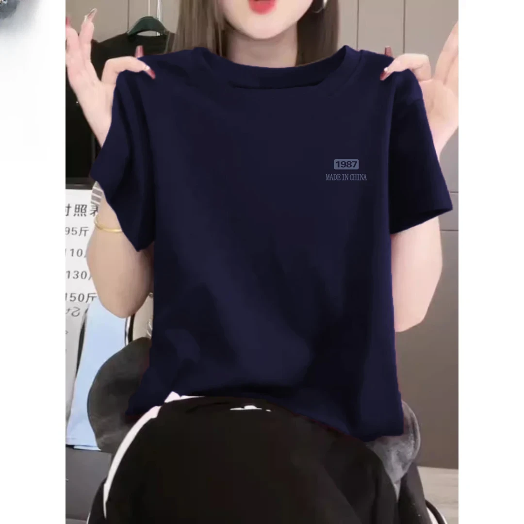 2025新款短袖女款衣服萌物暴击约克夏小狗美式正肩短袖T恤上衣