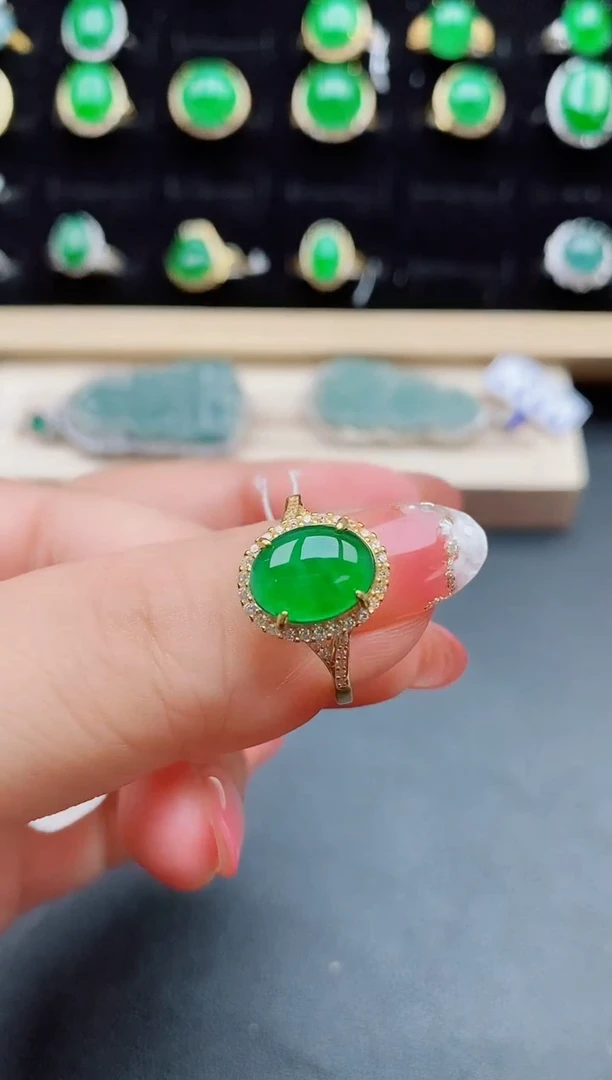 【闪购商品】翡翠戒指银S925镶嵌080508