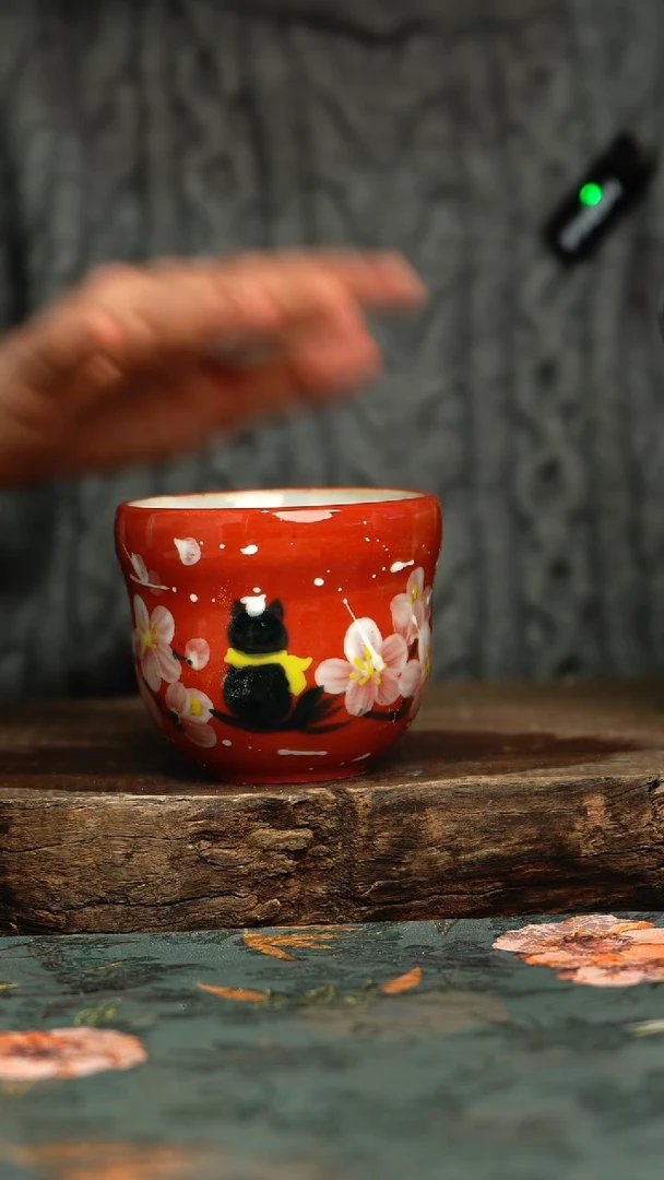 【闪购商品】杯釉下彩手工手绘同款陶器