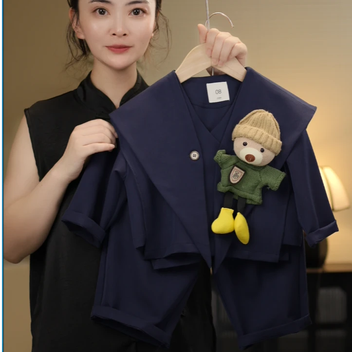 【现货小熊】2025春季新品运动风潮流休闲长袖女童男童套装25070