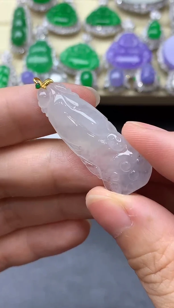 颈饰18K金镶嵌翡翠218-中国好珍宝