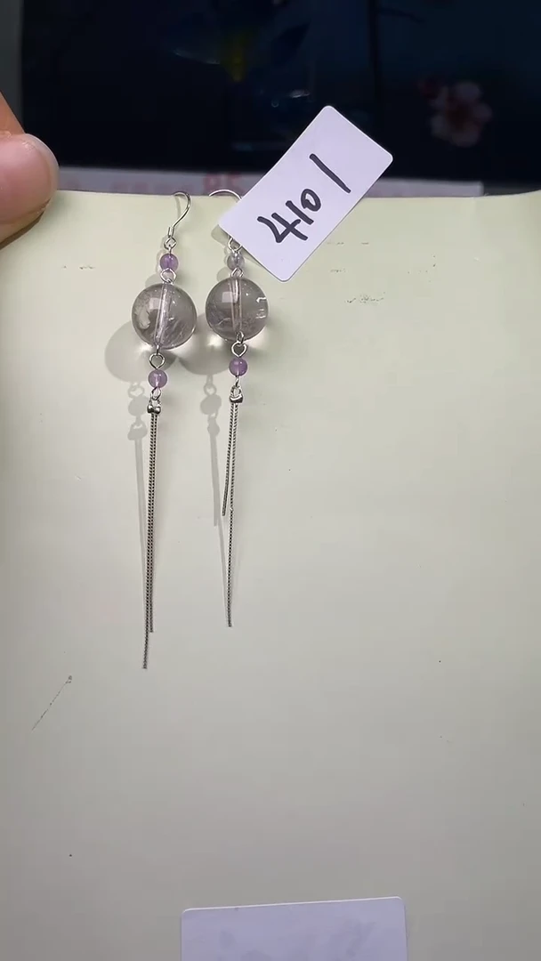 未镶嵌耳饰紫晶喜欢拍