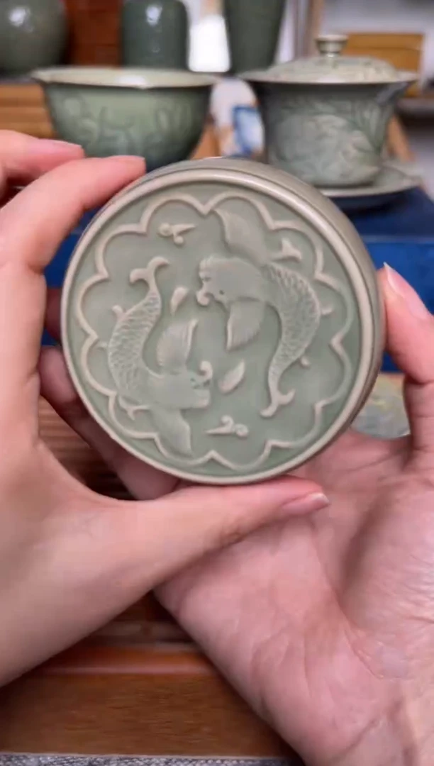 【闪购商品】其他耀州窑摩羯鱼盖置浅色