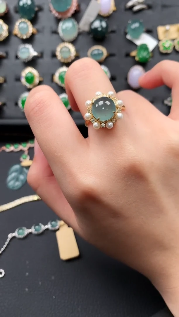 【闪购商品】翡翠戒指银S925镶嵌4576547