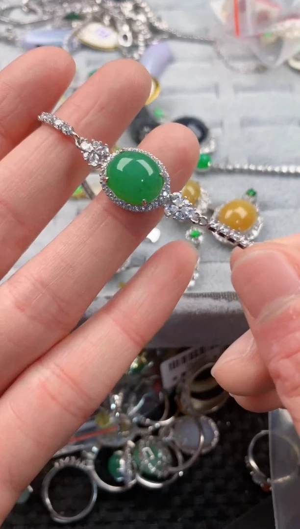 银S925镶嵌戒指翡翠111   10