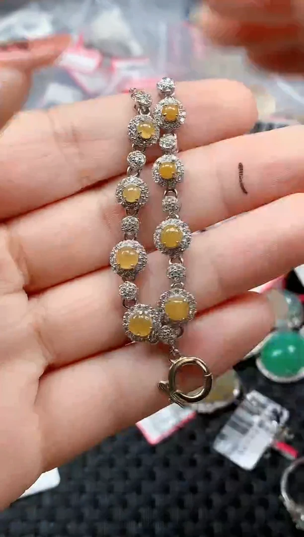 银S925镶嵌戒指翡翠天然A货缅甸翡翠