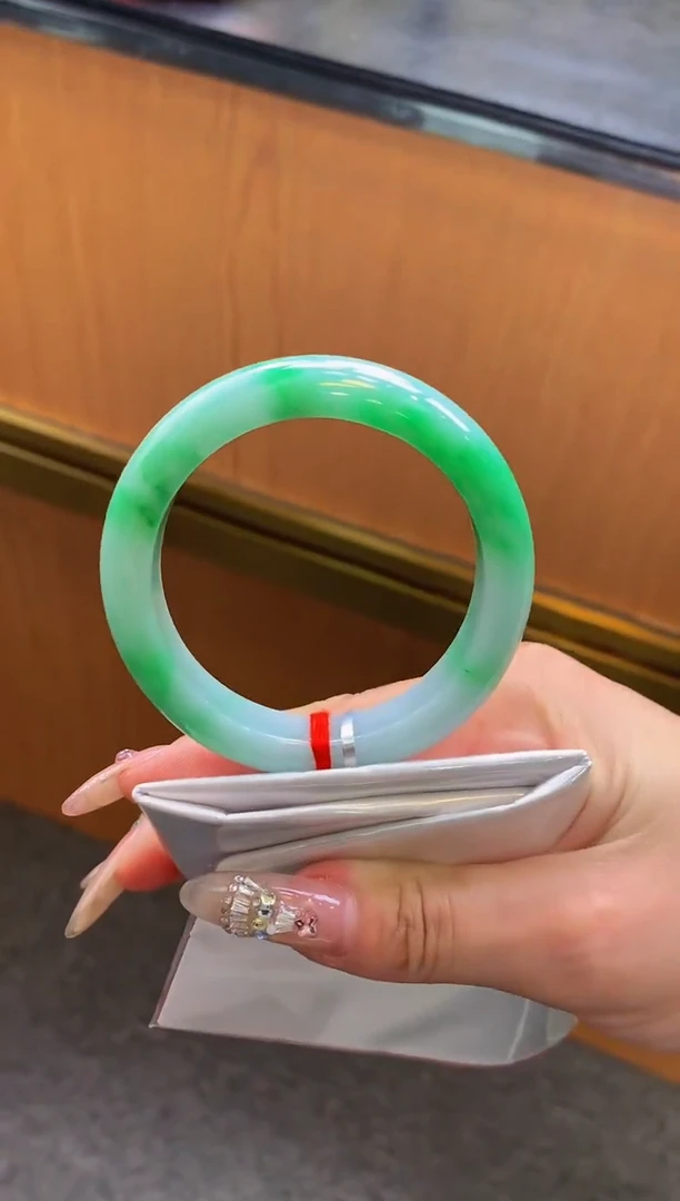 未镶嵌手镯翡翠-F55-正圈52.7-高货微瑕