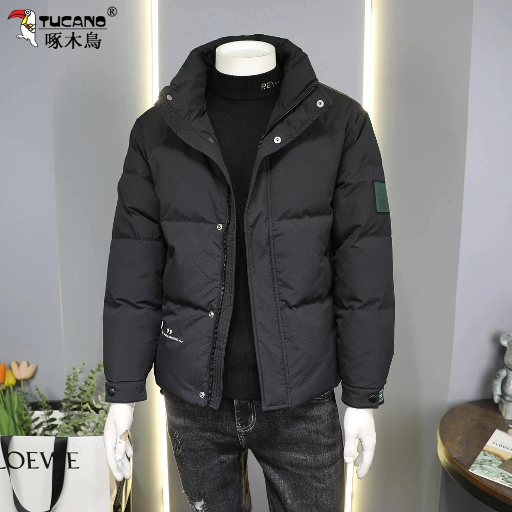 啄木鳥冬季短款保暖棉衣棉服服男士时尚潮牌工装休闲立领防寒服男