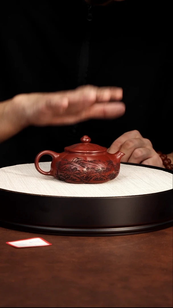 茶壶紫砂宜兴紫砂筋纹寒江龙血砂