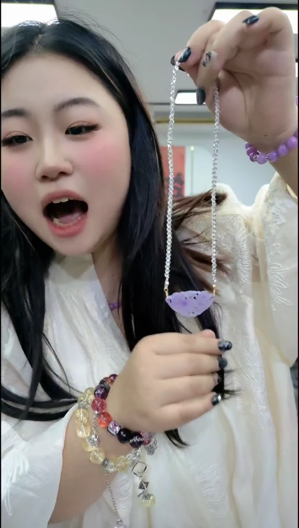 【闪购商品】翡翠颈饰未镶嵌2225紫色蝴蝶链