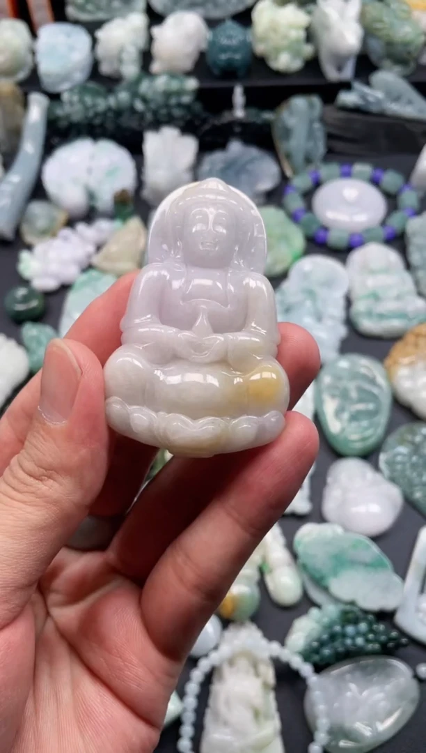 颈饰未镶嵌翡翠31  天然翡翠a货  观音