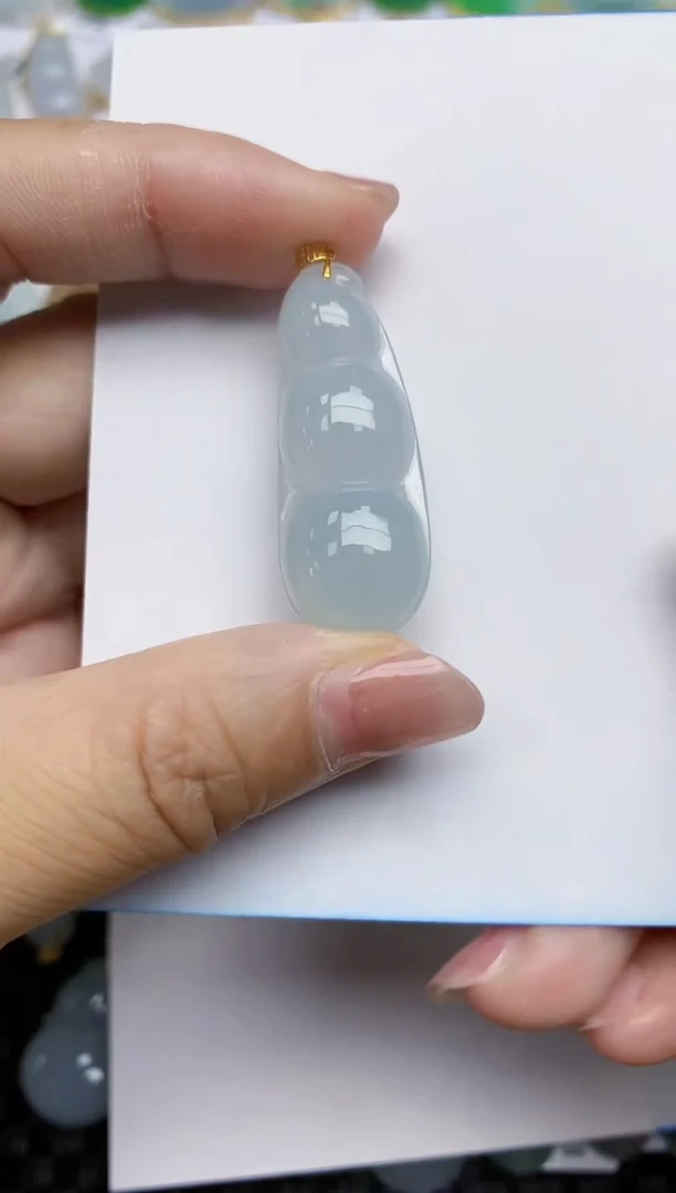 【闪购商品】翡翠颈饰18K金镶嵌天然A货翡翠 37