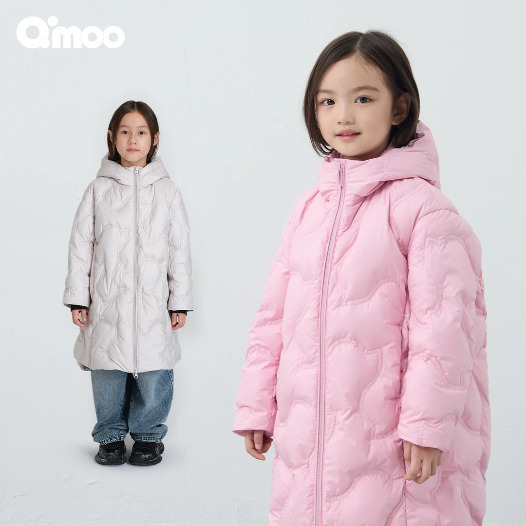 Qimoo/淇木【安心羽绒】25年冬女童中长款90白鸭绒QSS4127A