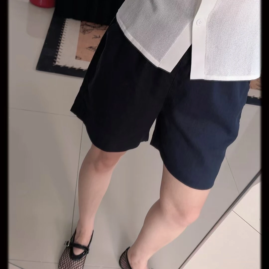 万能搭2025新款苎麻裤老钱贵气风 通勤休闲品瘦透气亚麻五分短裤
