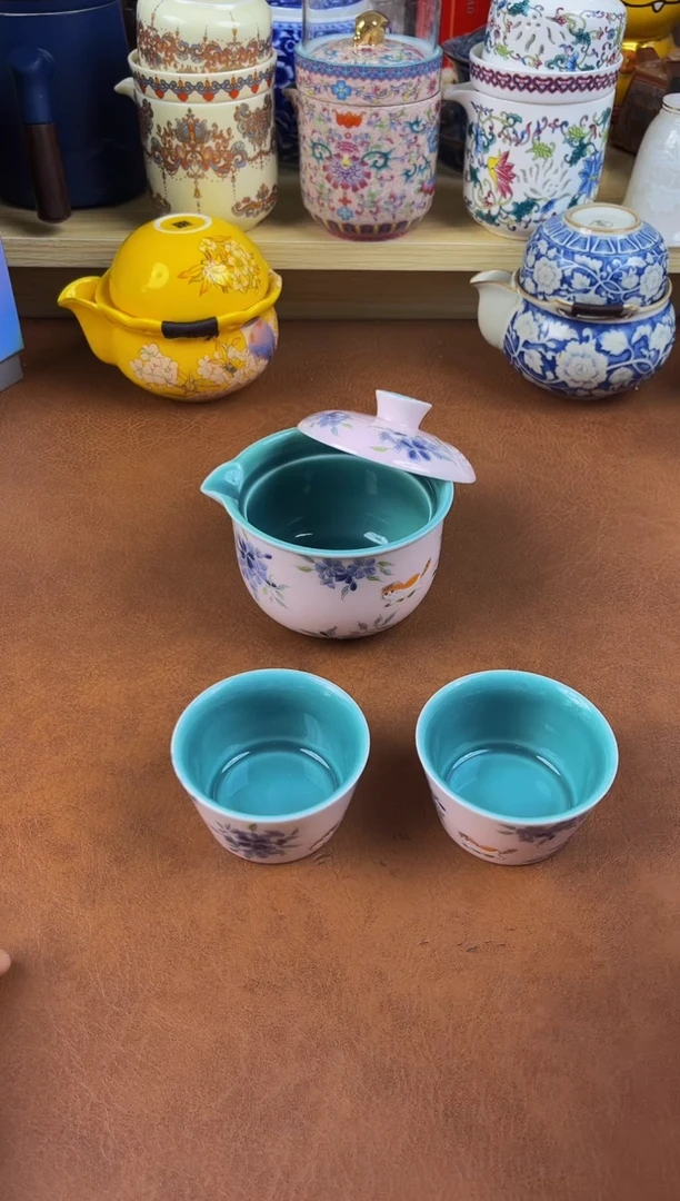 陶瓷茶具摆件旅行套组