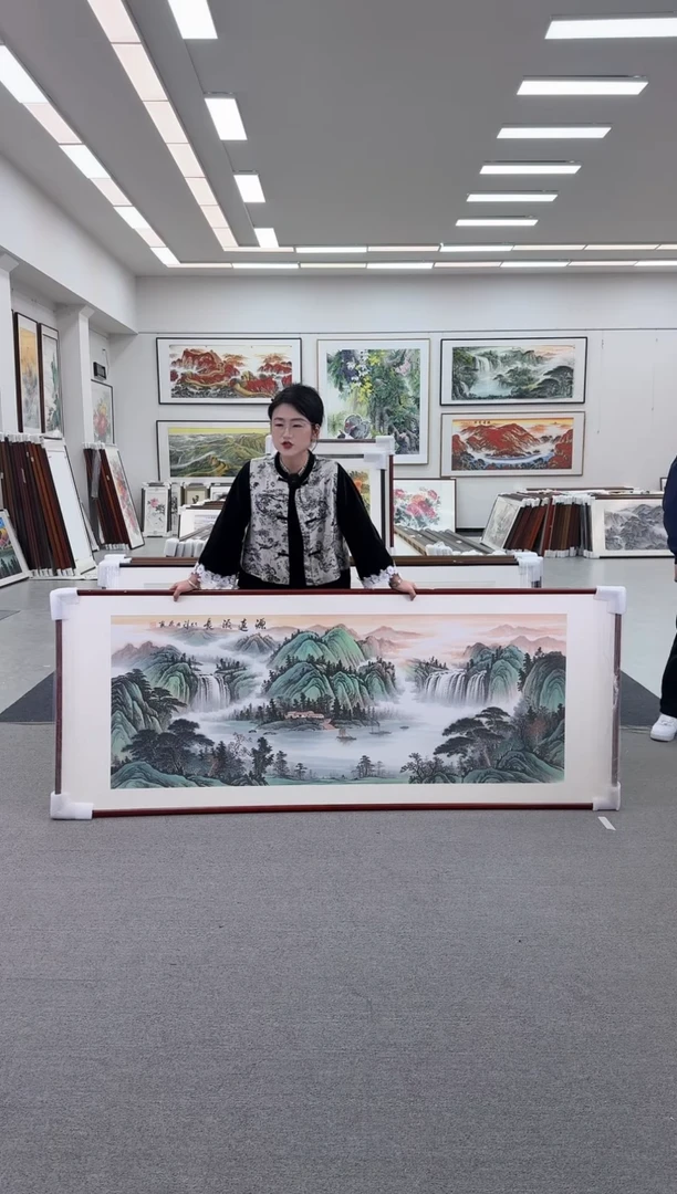 国画手绘  219*88  源远流长