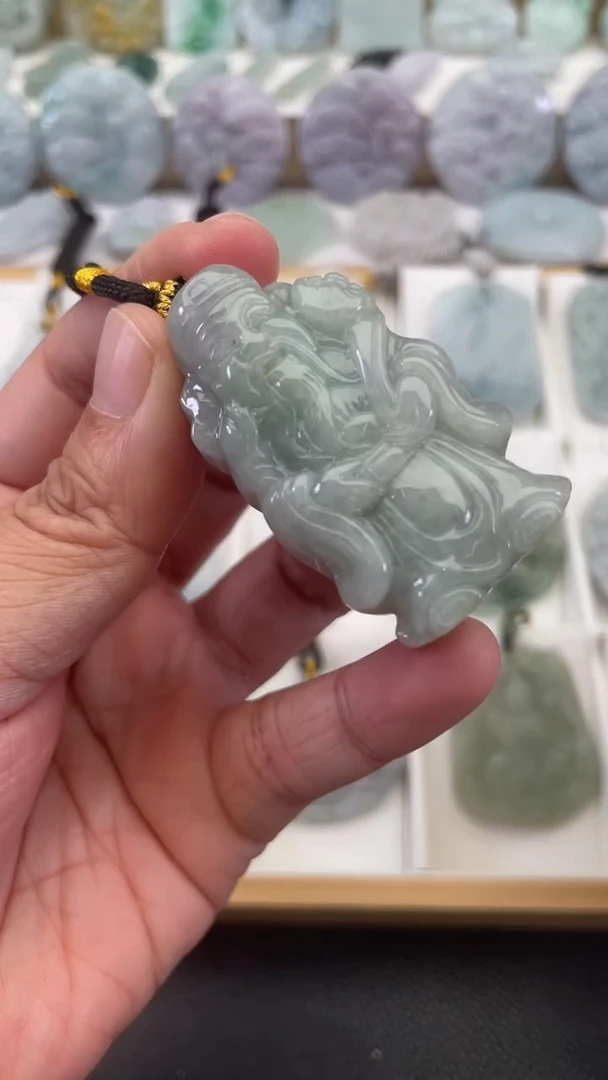 颈饰未镶嵌翡翠天然缅甸翡翠A货 有瑕疵8