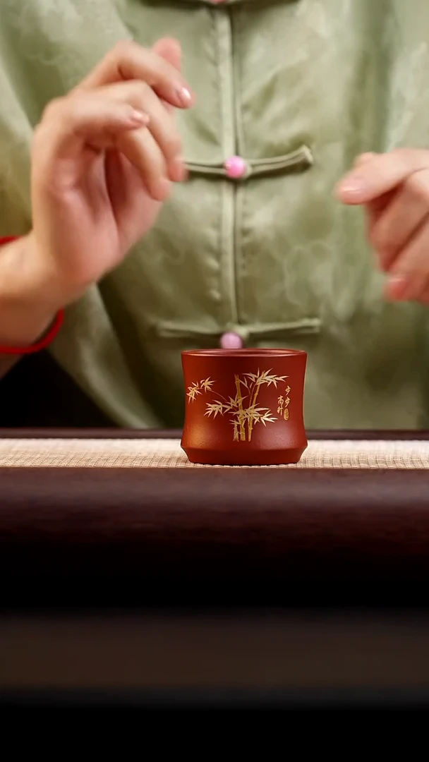 茶杯紫砂红降坡步步高升杯