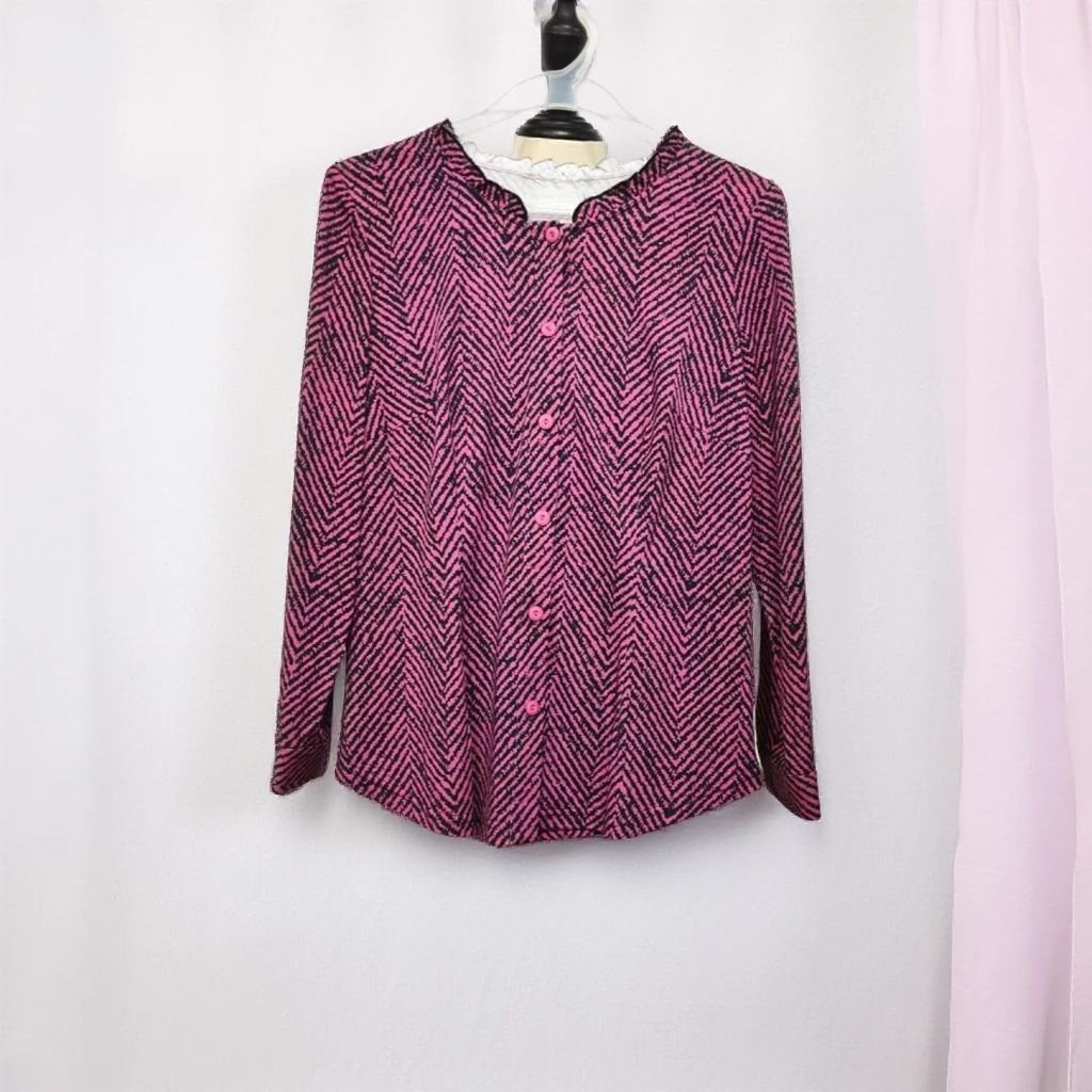 春秋新款复古格纹印花衬衫上衣A466