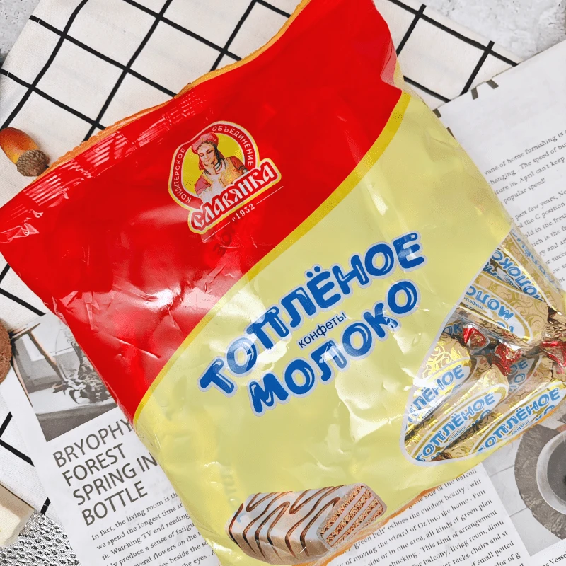 俄罗斯进口Slavyanka牌鲜奶威化500克