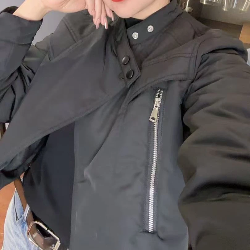春款立领机车夹棉外套（衣长55cm左右）