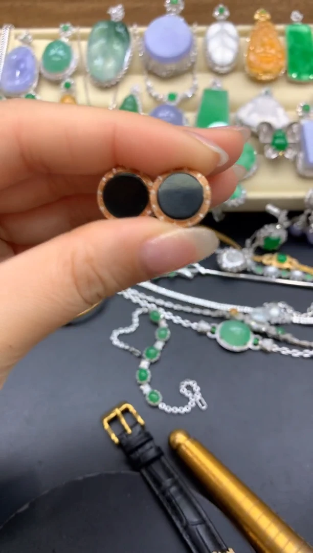 【闪购商品】翡翠耳饰18K金镶嵌319-中国好珍宝