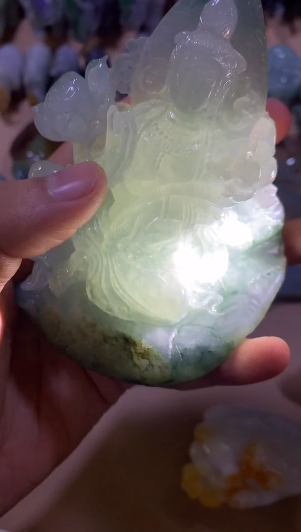 未镶嵌挂件翡翠落***情翡翠摆件