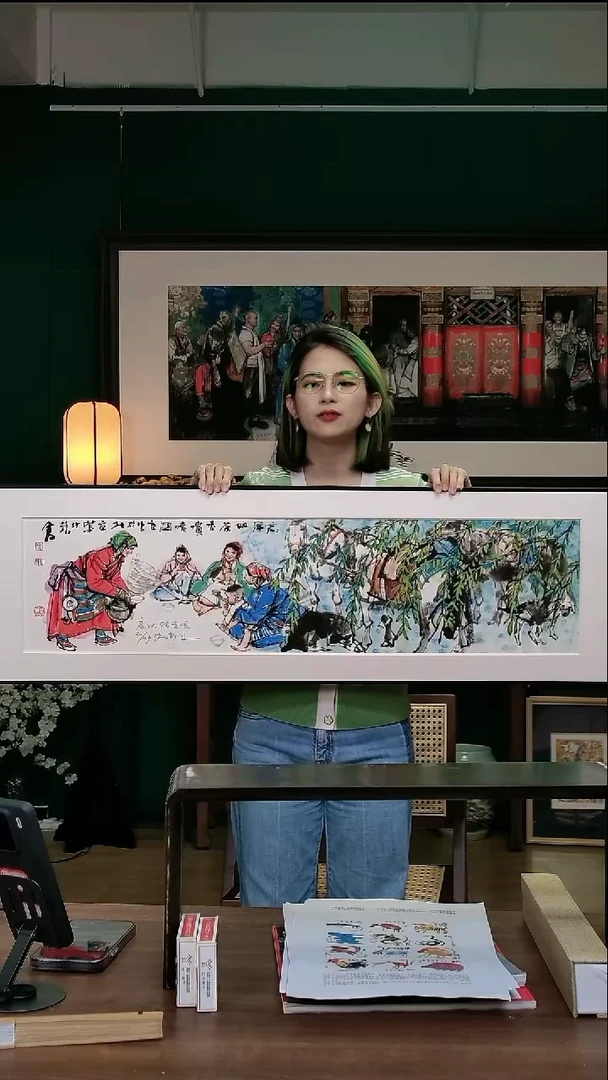 版画史国良《高原奶茶香喷喷》亲签