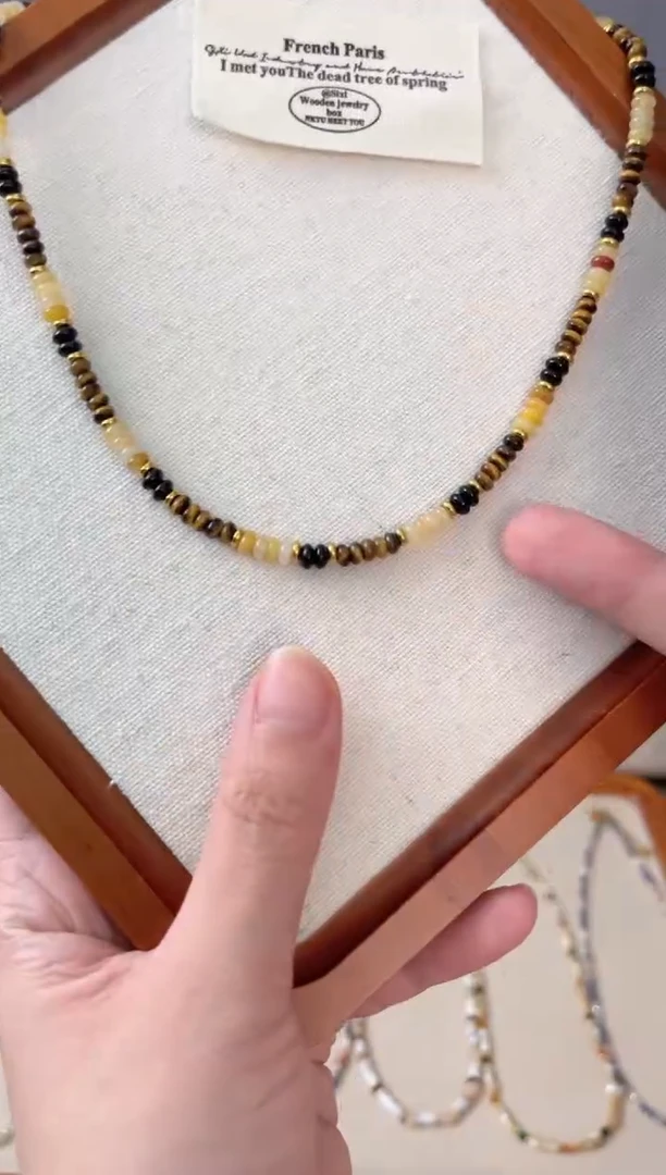 木变石（虎睛石）钛钢项链12号