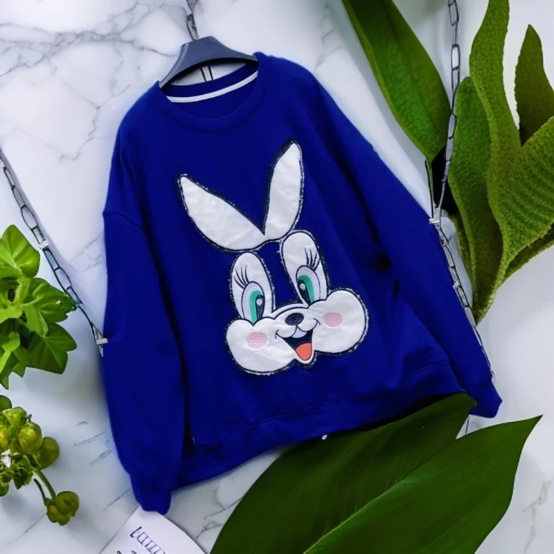 120-240斤 衣长70 胸围150 磨毛兔子薄绒大卫衣