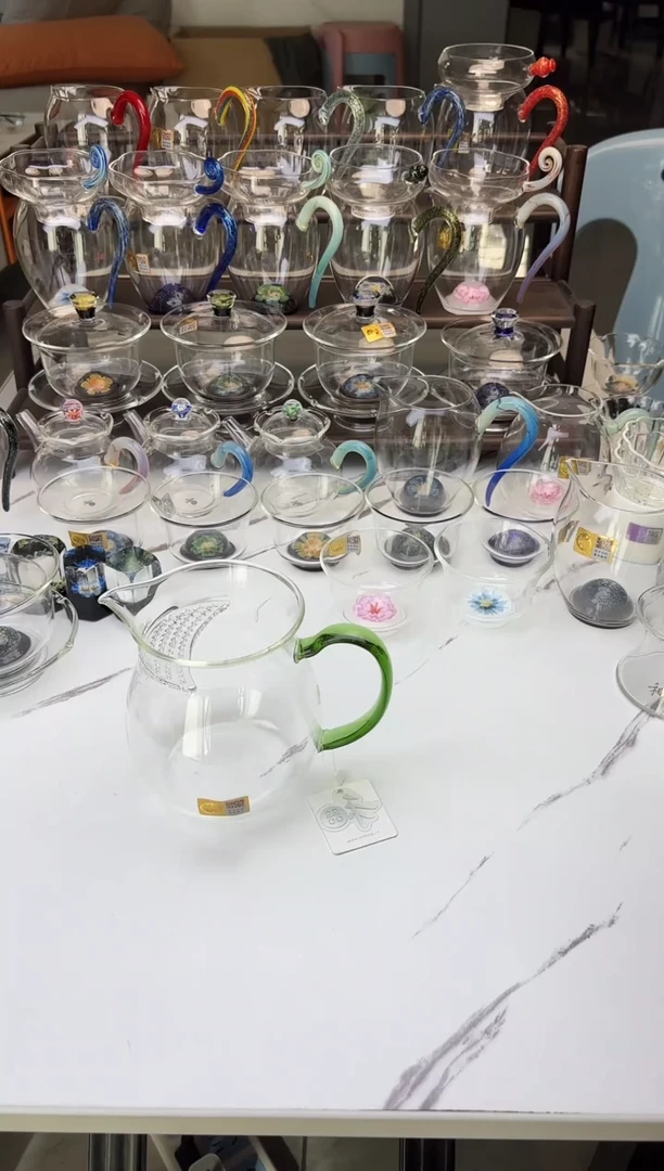 手工艺品玻璃禾器观禄煮茶器胡绿色