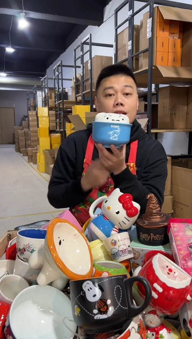 【闪购商品】杯蓝色小白带盖碗