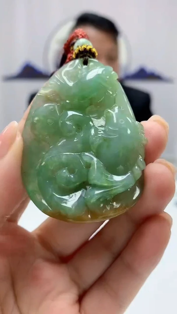 【闪购商品】定制翡翠未镶嵌4969ms-毛货166荷叶鱼