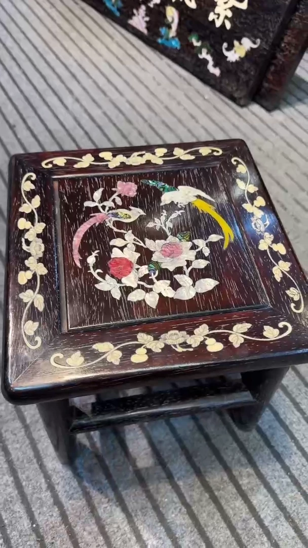 木紫檀螺钿富贵凳邵氏紫檀木艺