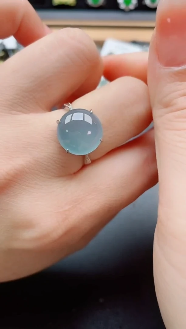 银S925镶嵌戒指翡翠1