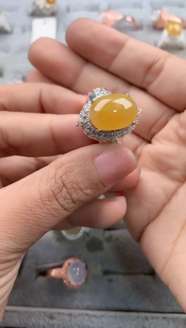 未镶嵌戒指翡翠5555----7