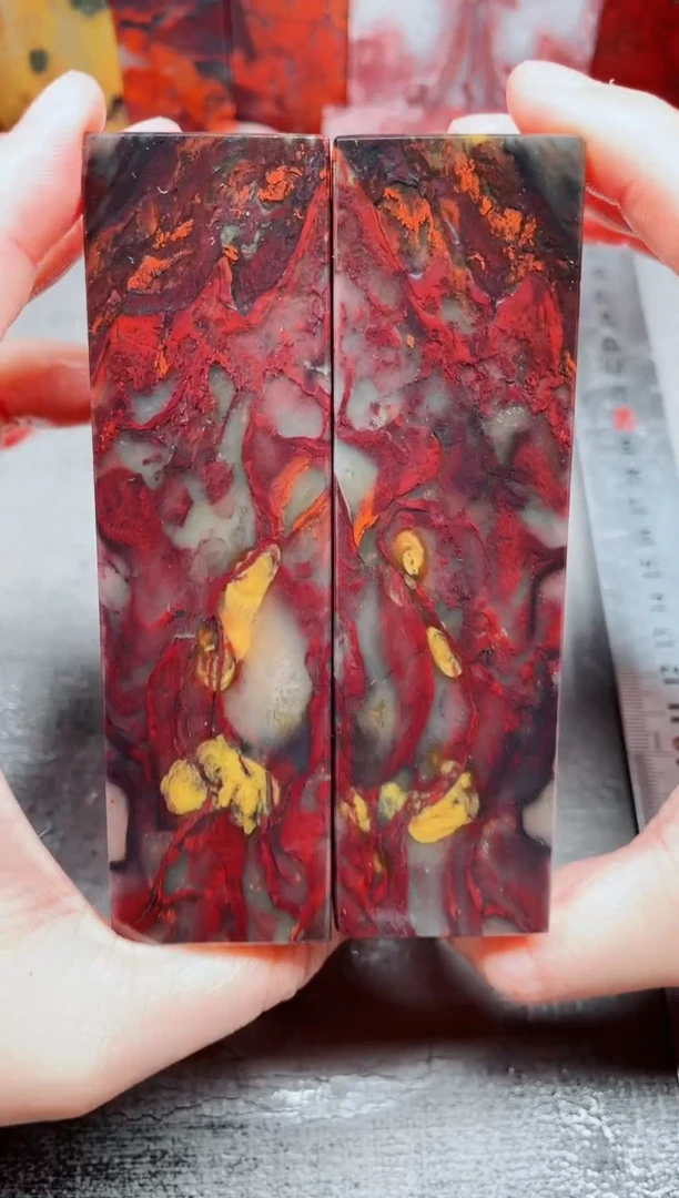 玉桂林鸡血玉素章3.0对章24