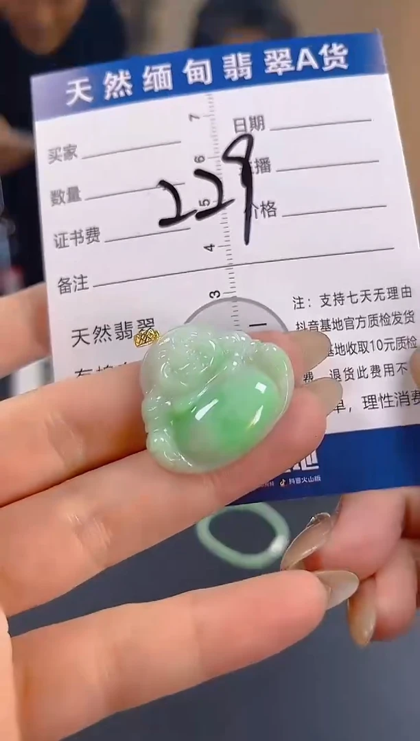 颈饰18K金镶嵌翡翠纯天然缅甸翡翠A货