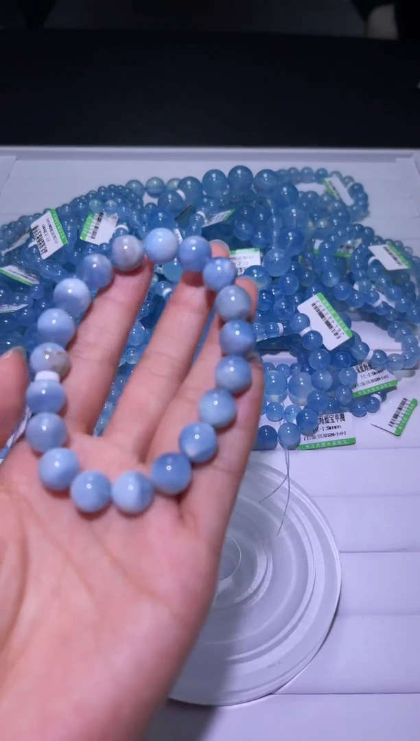 1海蓝宝石（处理）J007-10mm海蓝宝单圈-多样性发其一