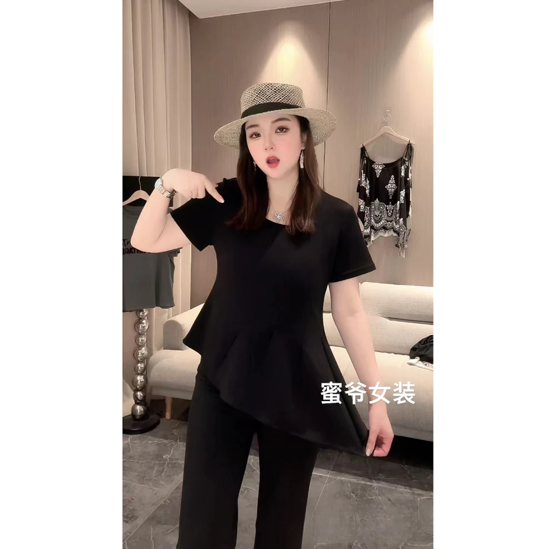 【蜜爷家】设计感不规则微胖显瘦上衣091#