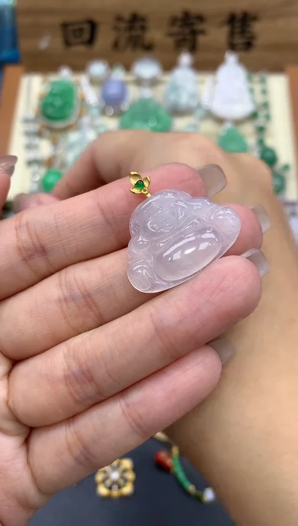 【闪购商品】翡翠颈饰18K金镶嵌111-中国好珍宝