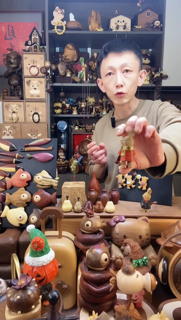 木用****0红衣服兔子冰箱贴摆件 353号