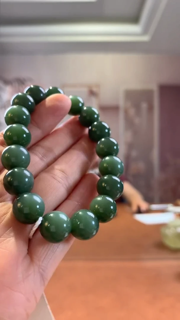 和田玉未镶嵌挂件碧玉11.8mm左右单圈