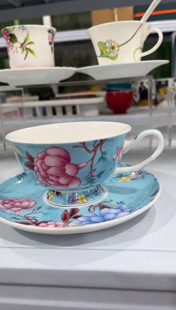 杯子骨瓷咖啡杯一套