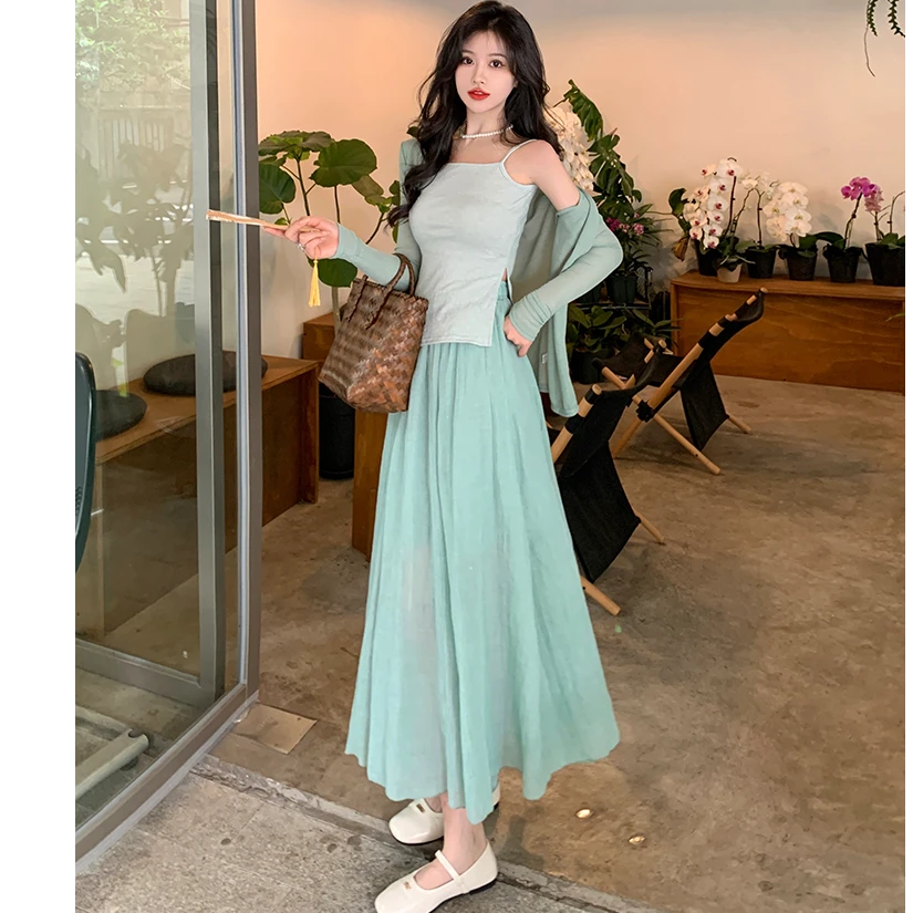 3542(单吊带)大码女装时尚百搭甜美温柔风设计感小吊带2653