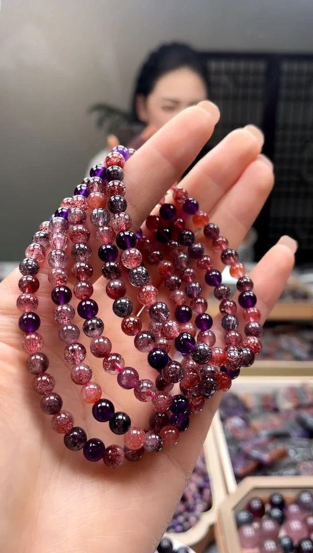 未镶嵌手串水晶超七毕业黑加仑6mm 多样性发一