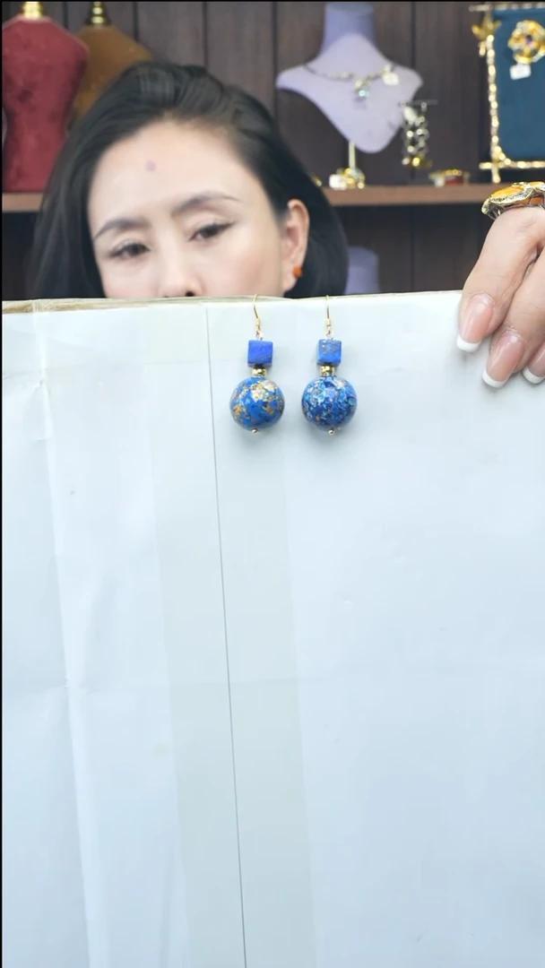 未镶嵌青金石耳饰多样性发一