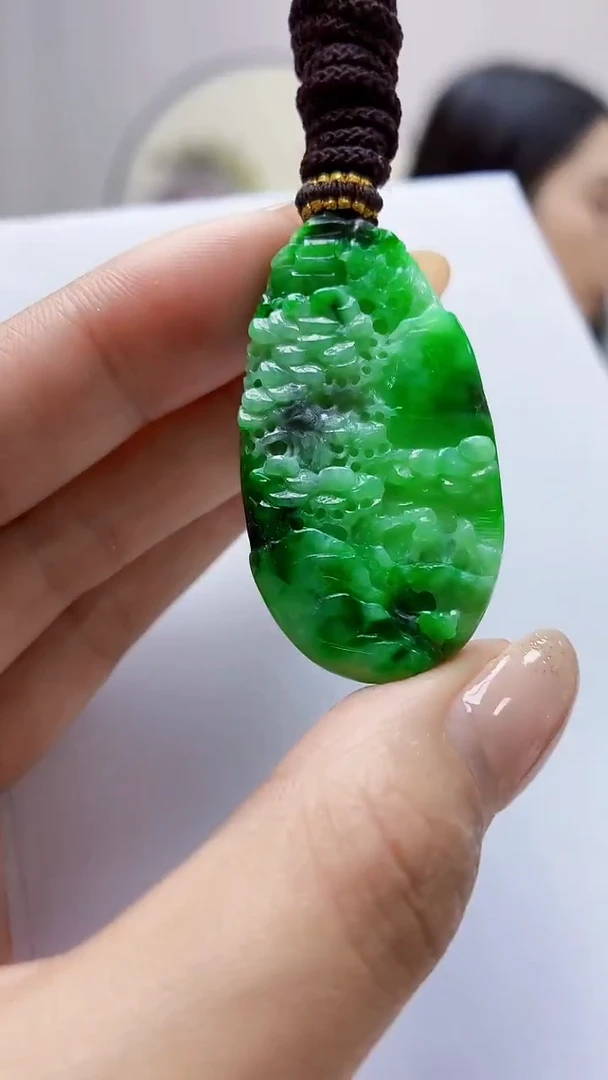 未镶嵌定制翡翠3495MM-毛货挂件9