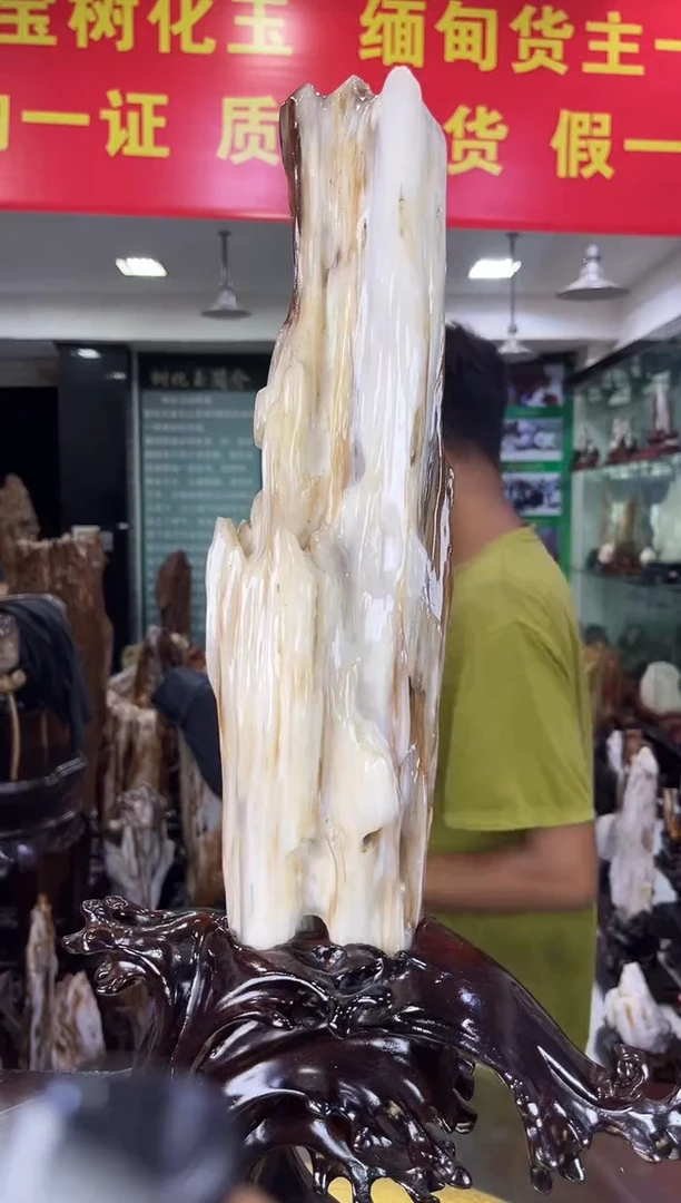 未镶嵌珠宝奇石硅化玉缅甸天然树化玉摆件