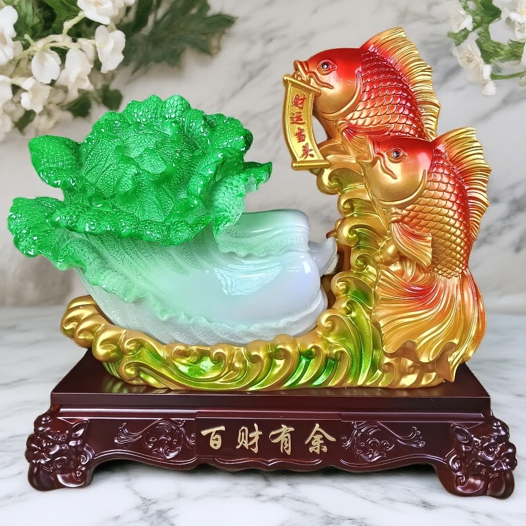 【6#百财有余】翠玉色玄关鞋柜电视柜酒柜开业乔迁送礼精品摆件